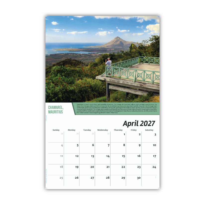 2027 Wall Calendar - World Travel Destinations