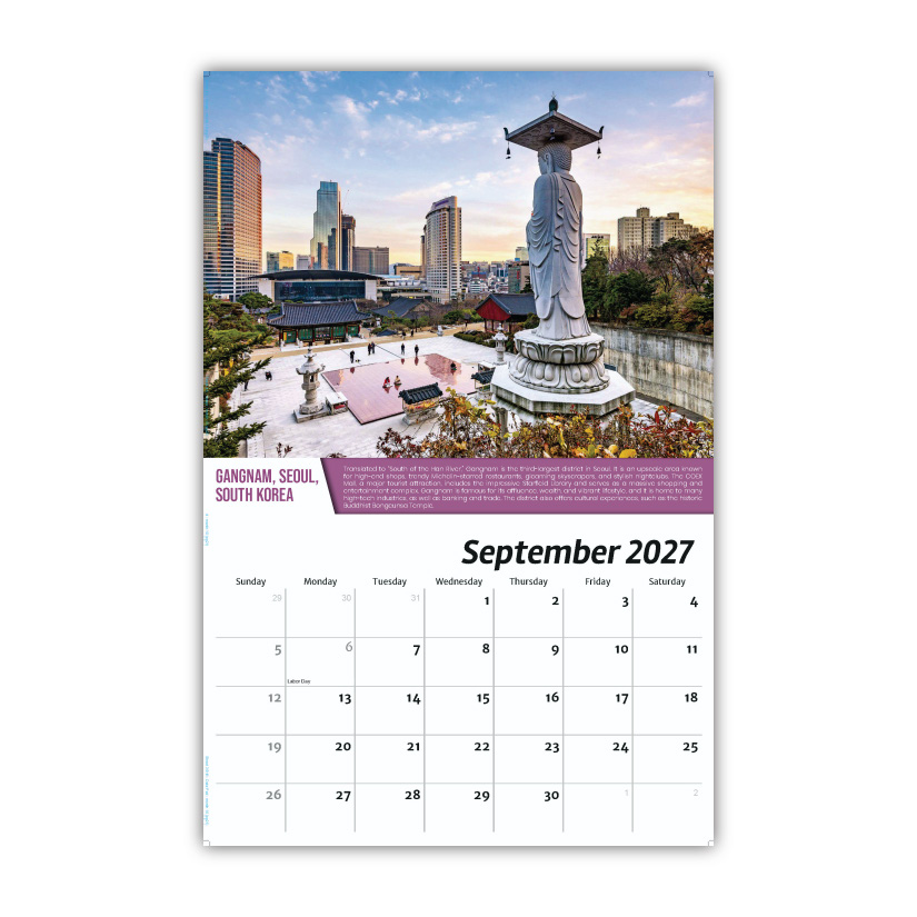 2027 Wall Calendar - World Travel Destinations