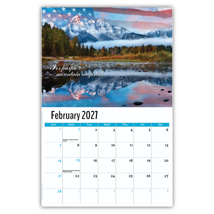 2027 America the Beautiful wall calendar