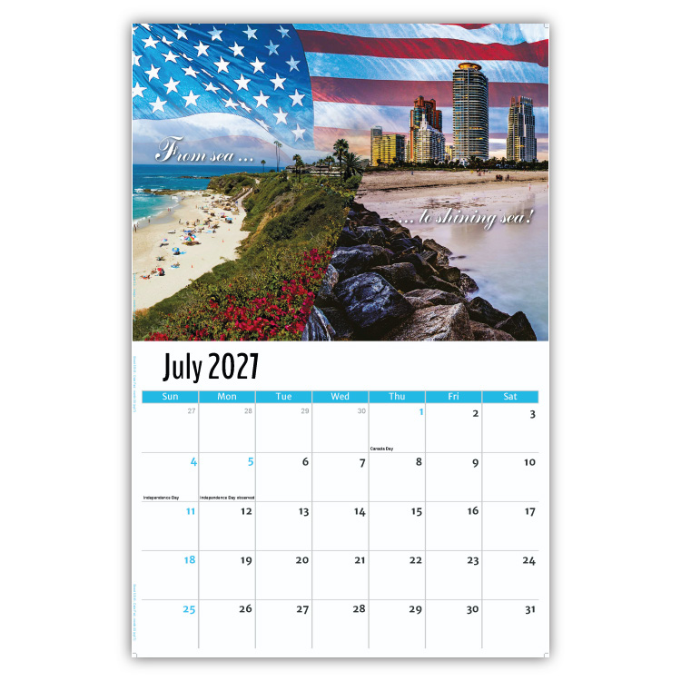2027 America the Beautiful wall calendar