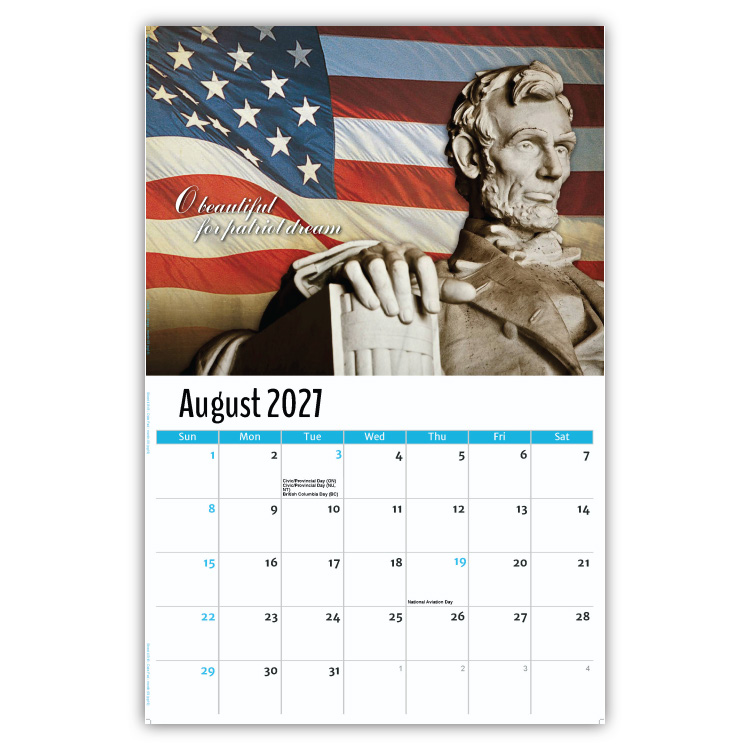 2027 America the Beautiful wall calendar