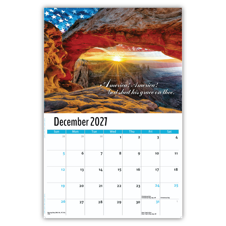 2027 America the Beautiful wall calendar