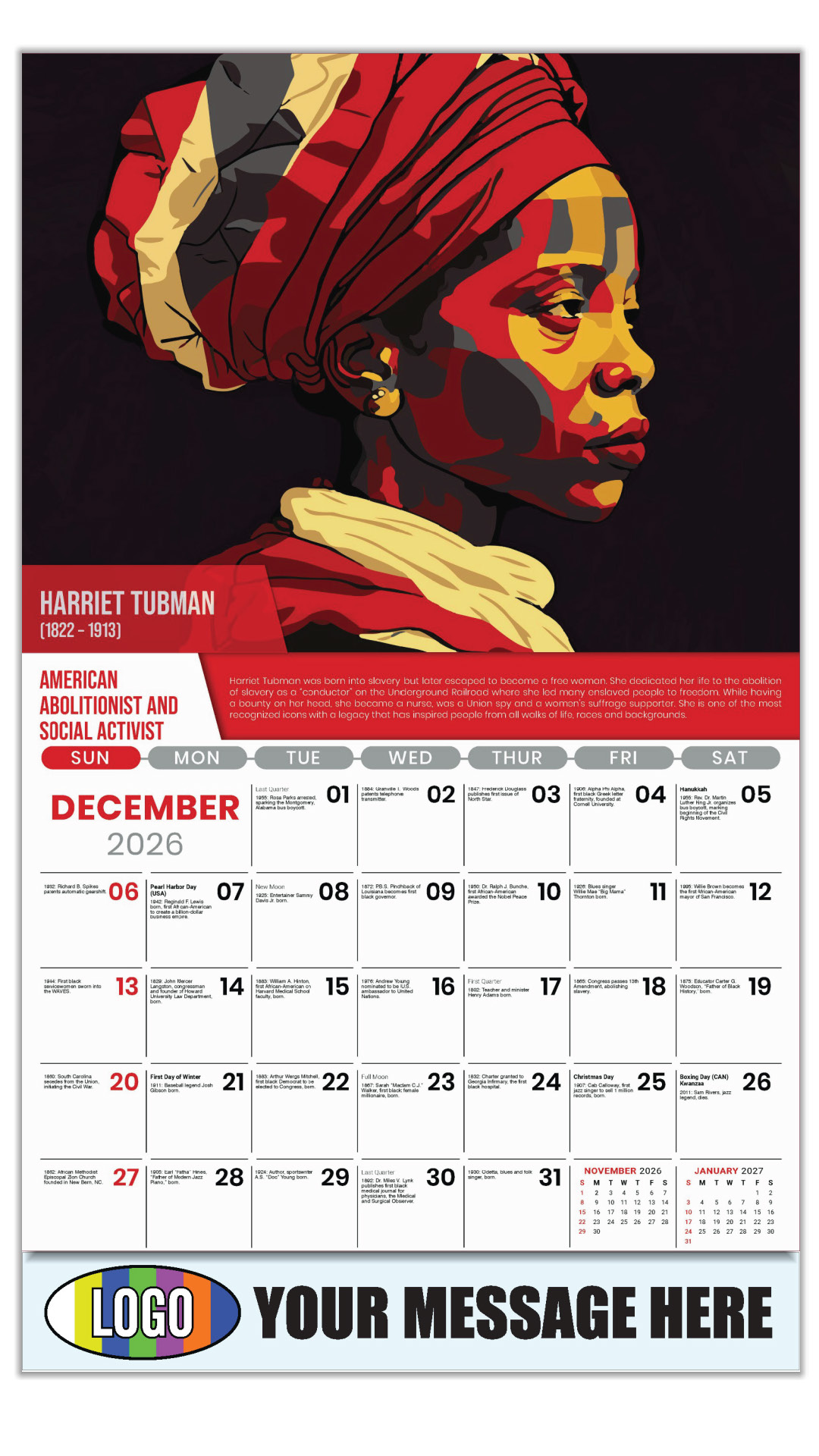 2027 Black History Business Promotional Calendar
