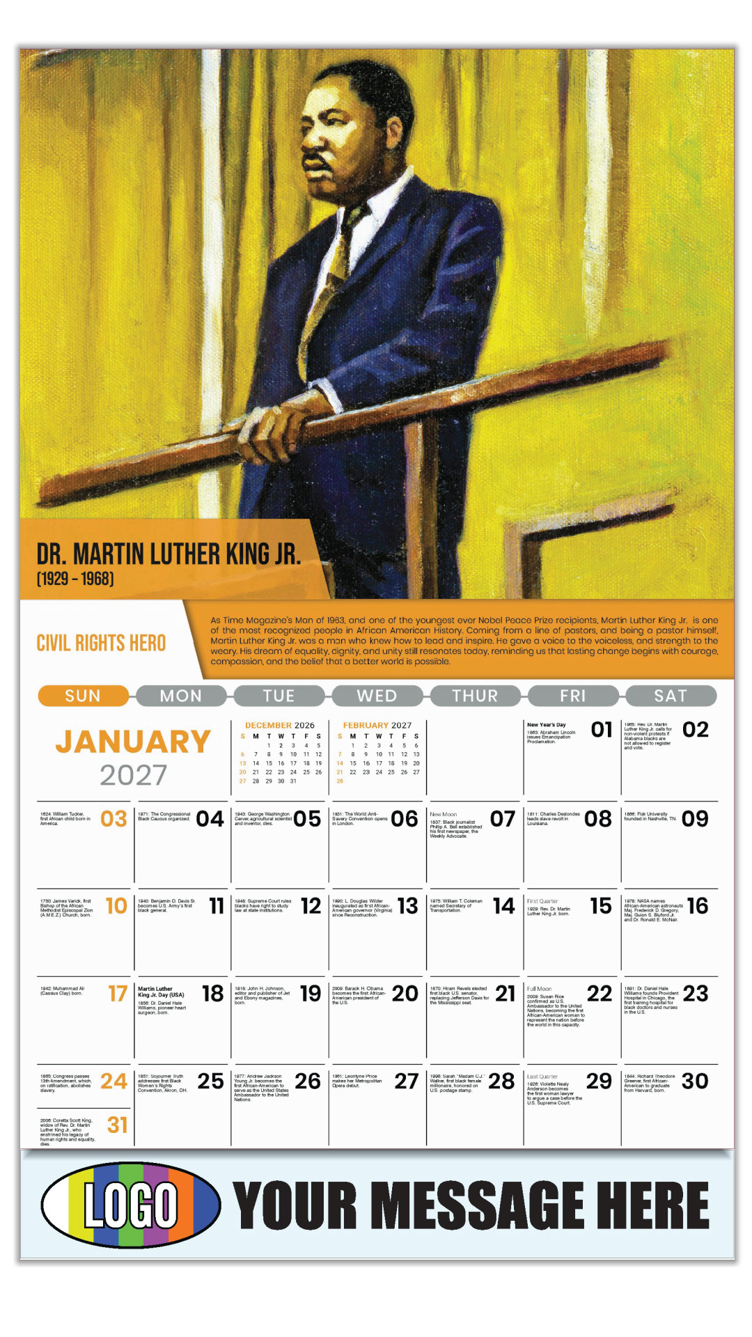 2027 Black History Business Promotional Calendar