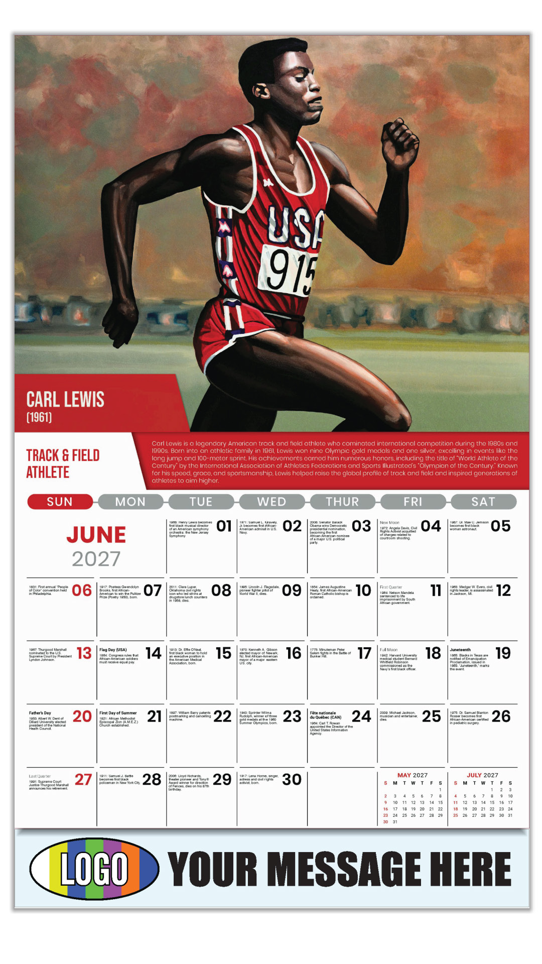 2027 Black History Business Promotional Calendar