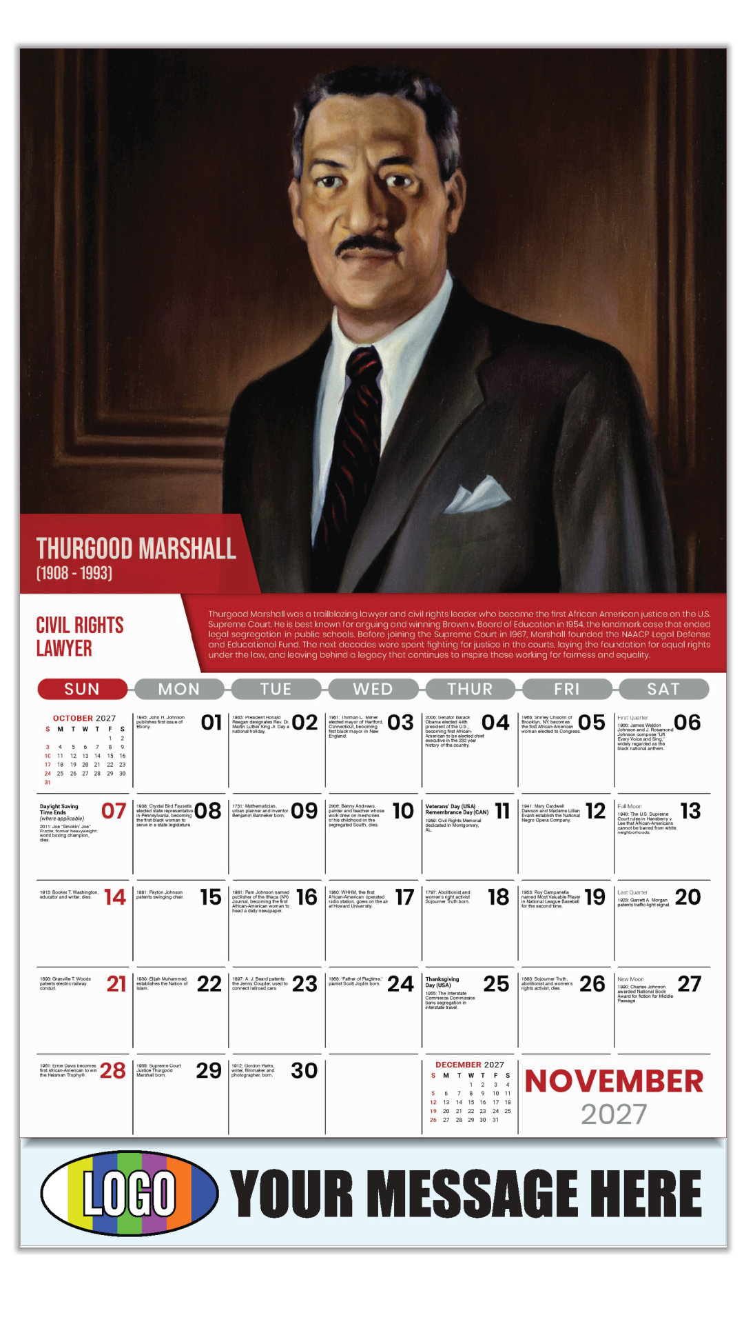 2027 Black History Business Promotional Calendar