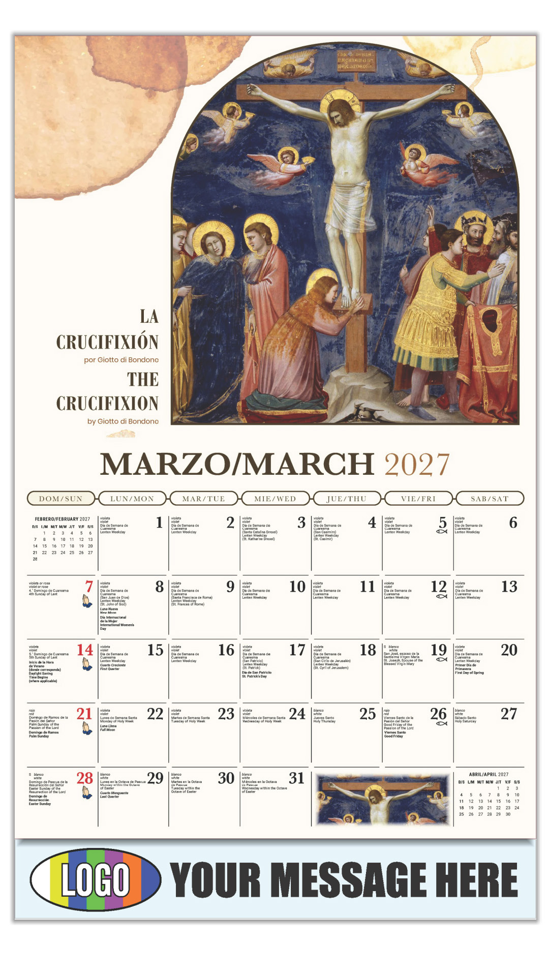 2027 Bilingual Catholic Inspirations Business Promotional Calendar