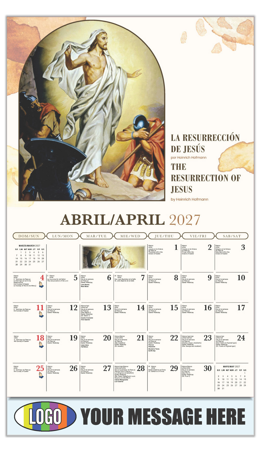 2027 Bilingual Catholic Inspirations Business Promotional Calendar