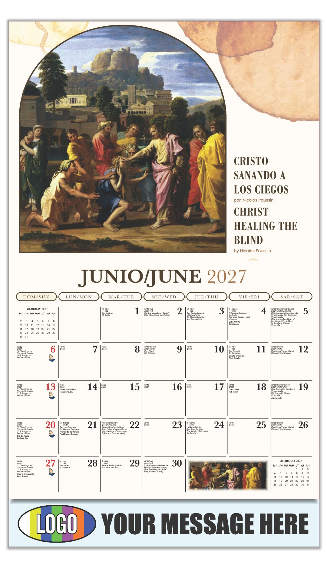 2027 Bilingual Catholic Inspirations Business Promotional Calendar