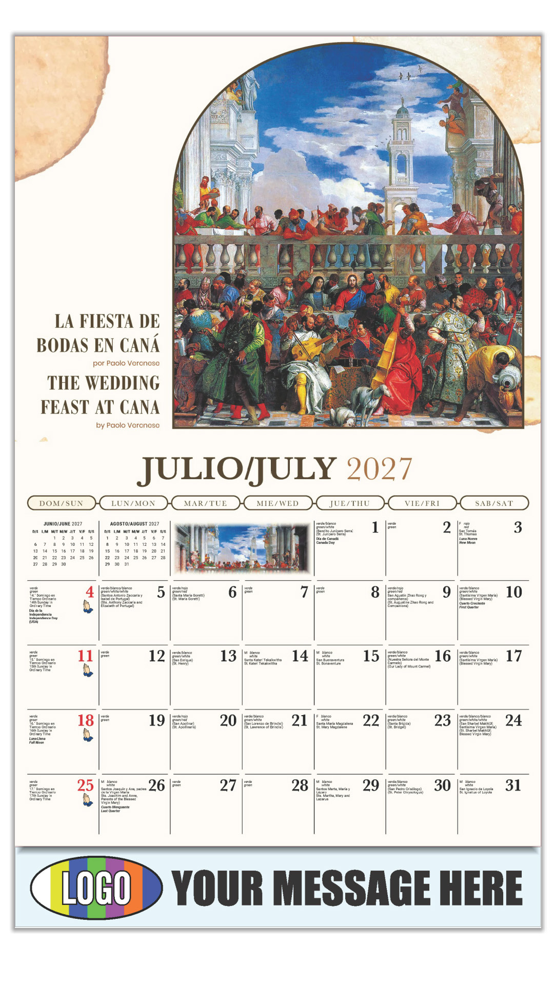 2027 Bilingual Catholic Inspirations Business Promotional Calendar