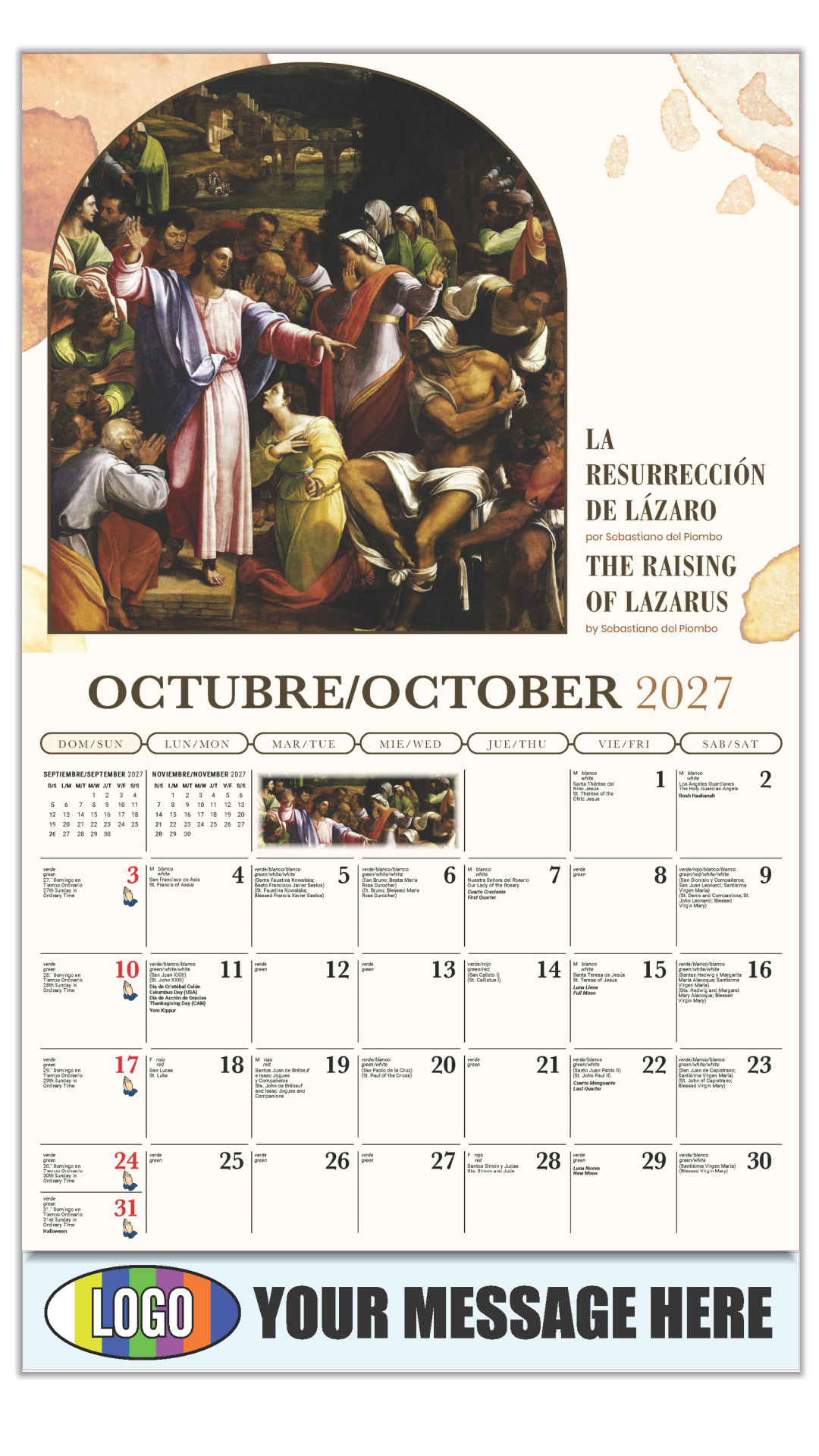 2027 Bilingual Catholic Inspirations Business Promotional Calendar