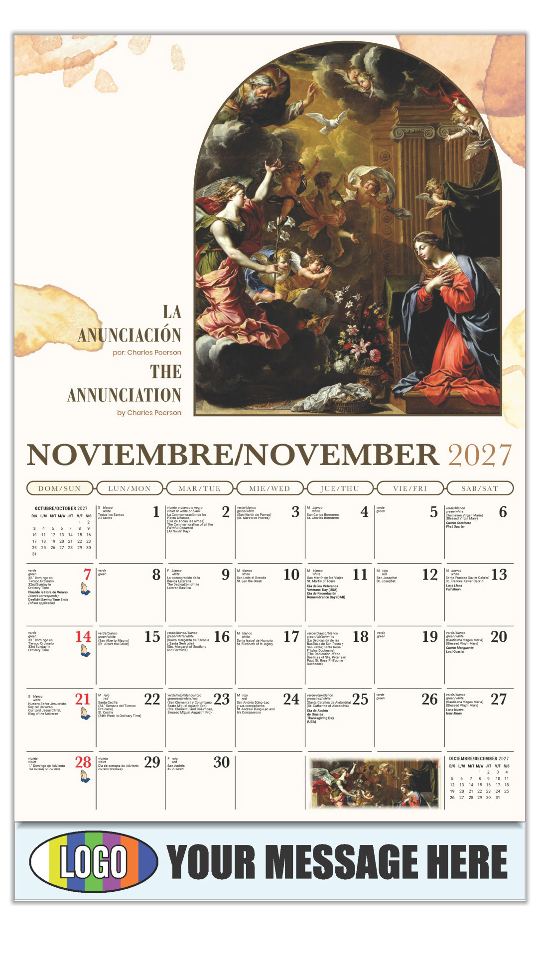 2027 Bilingual Catholic Inspirations Business Promotional Calendar