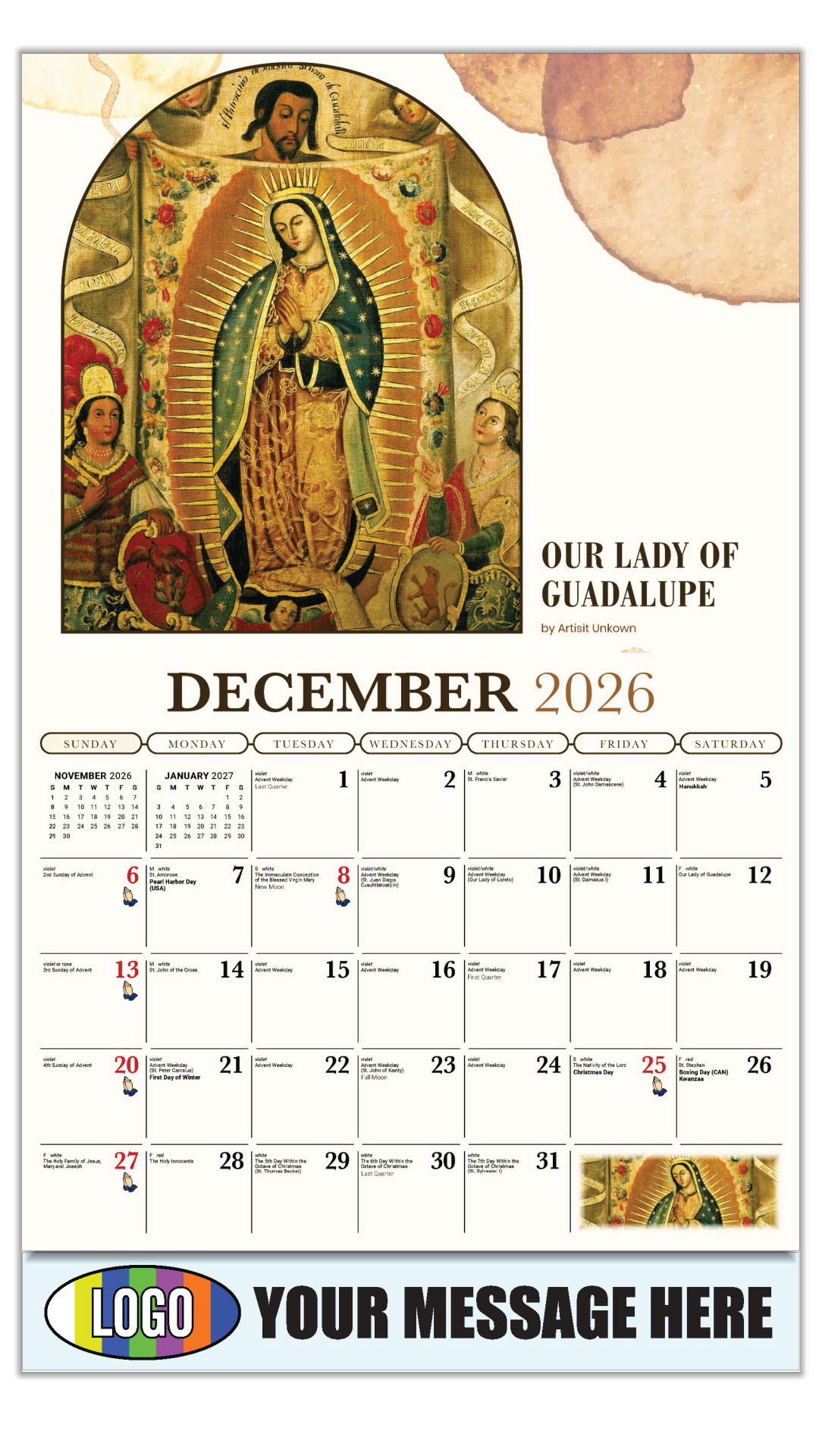 2027 Catholic Inspirations Business Promotional Calendar