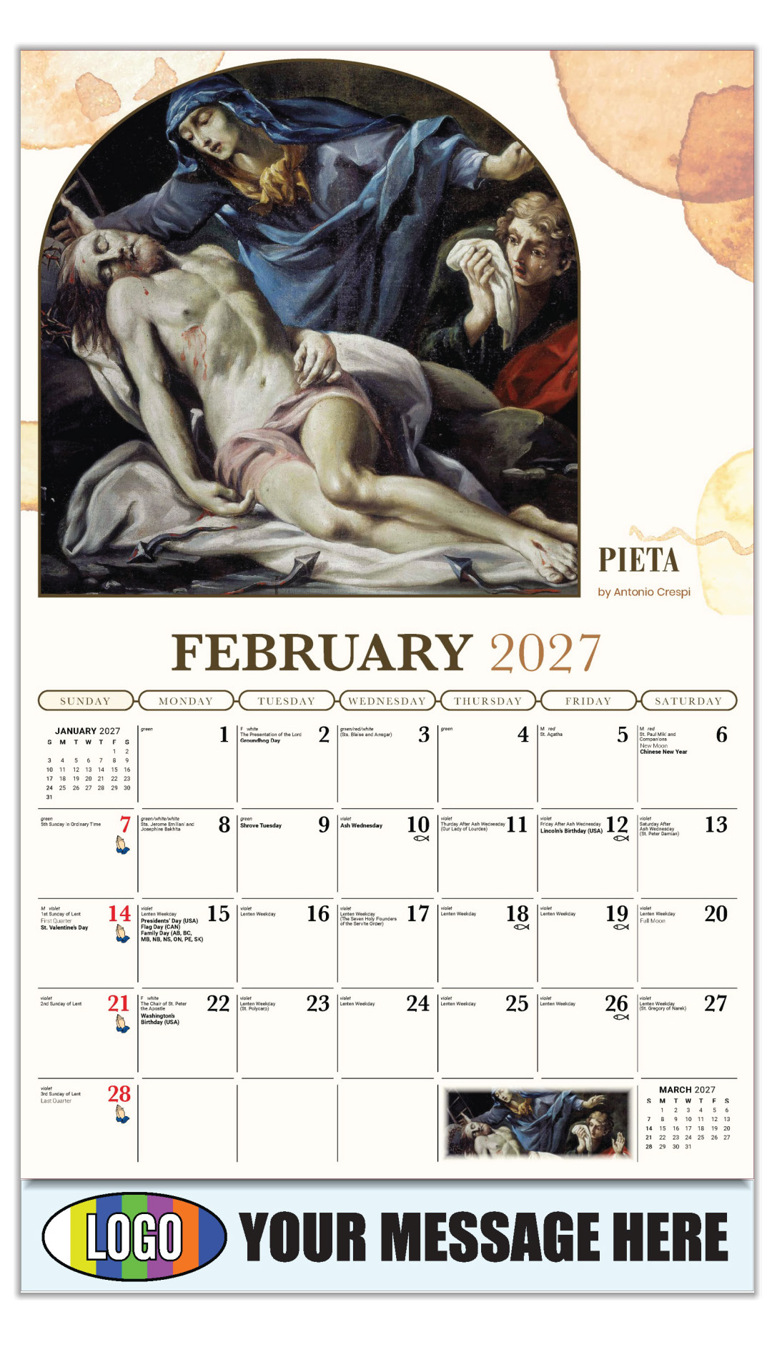 2027 Catholic Inspirations Business Promotional Calendar