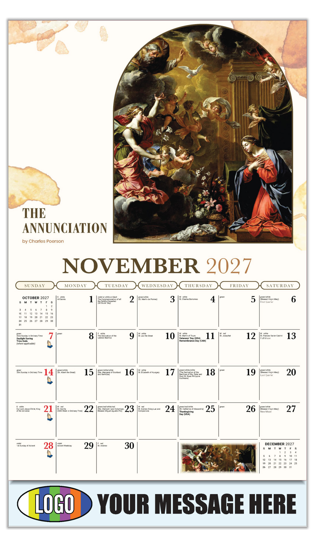 2027 Catholic Inspirations Business Promotional Calendar
