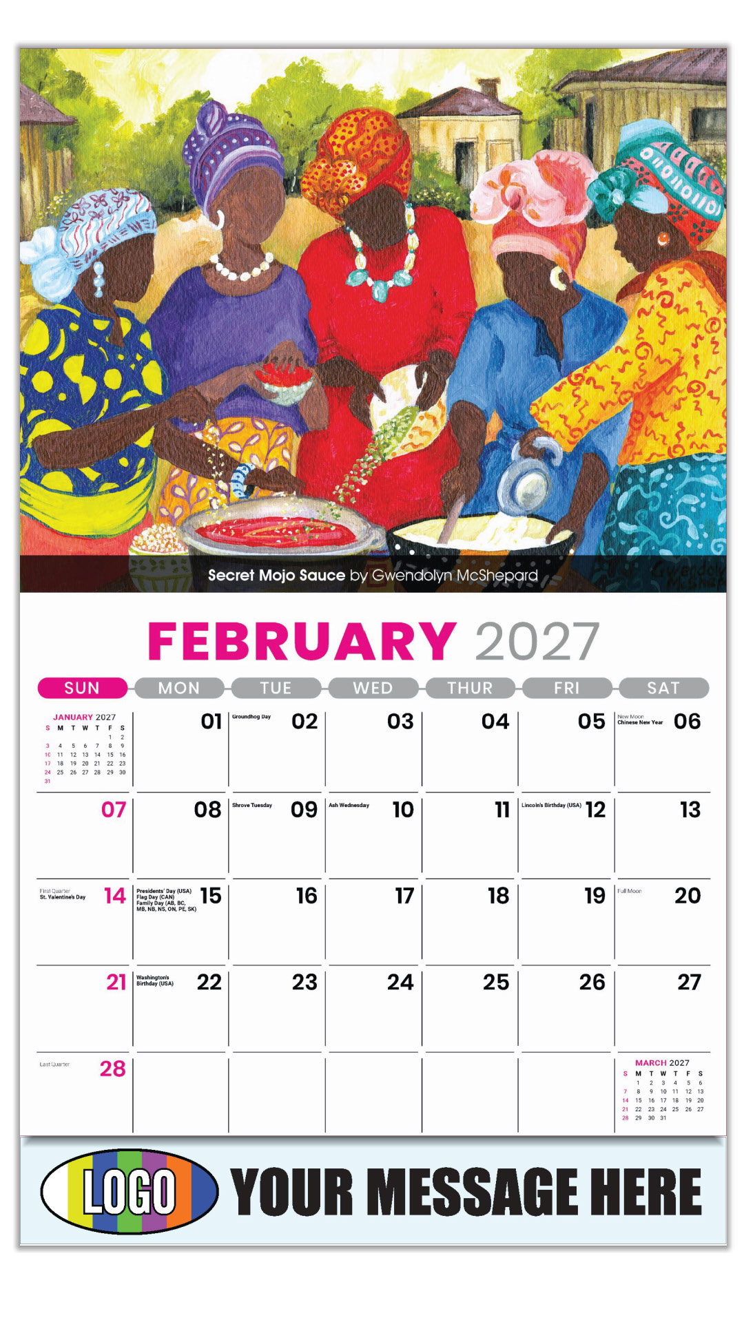 2027 Celebration of African-American Art Business Promotional Calendar