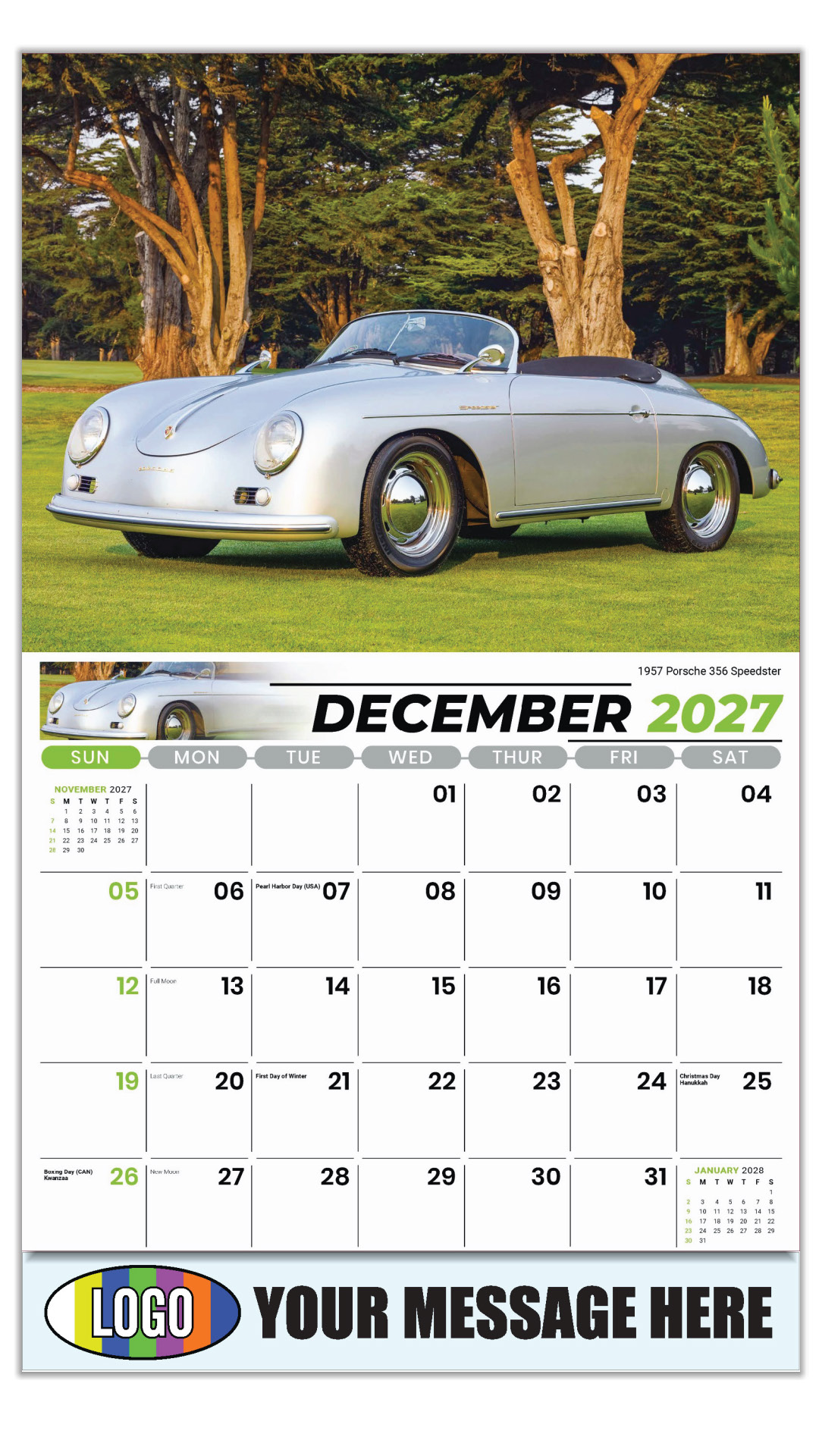 2027 Classic Cars Business Promotional Calendar