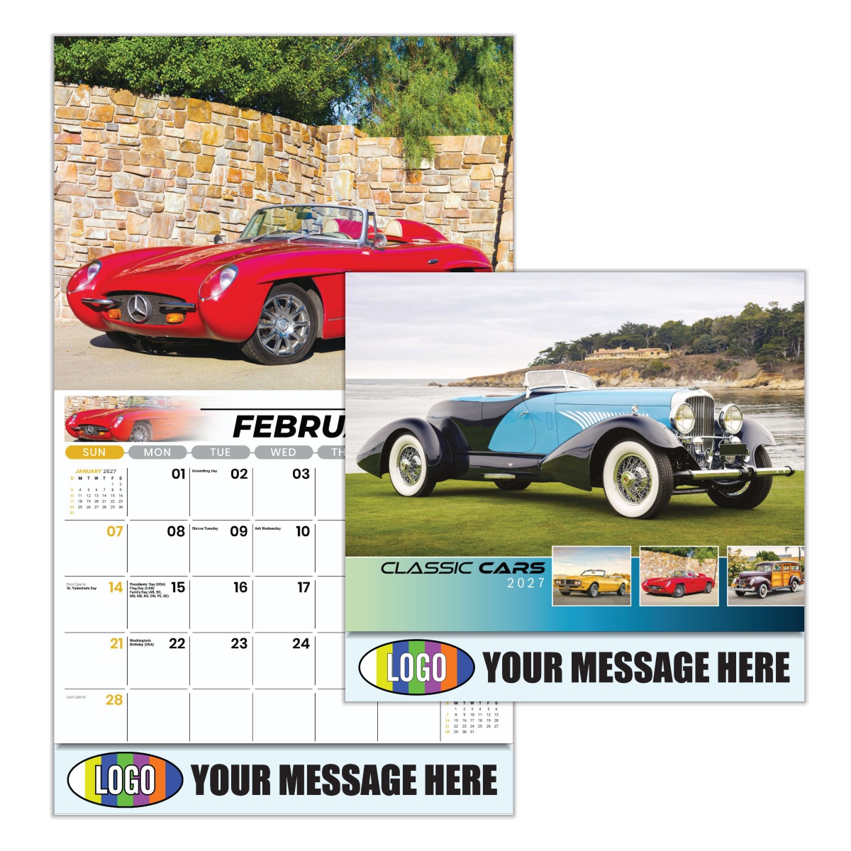 2027 Classic Cars Business Promotional Calendar