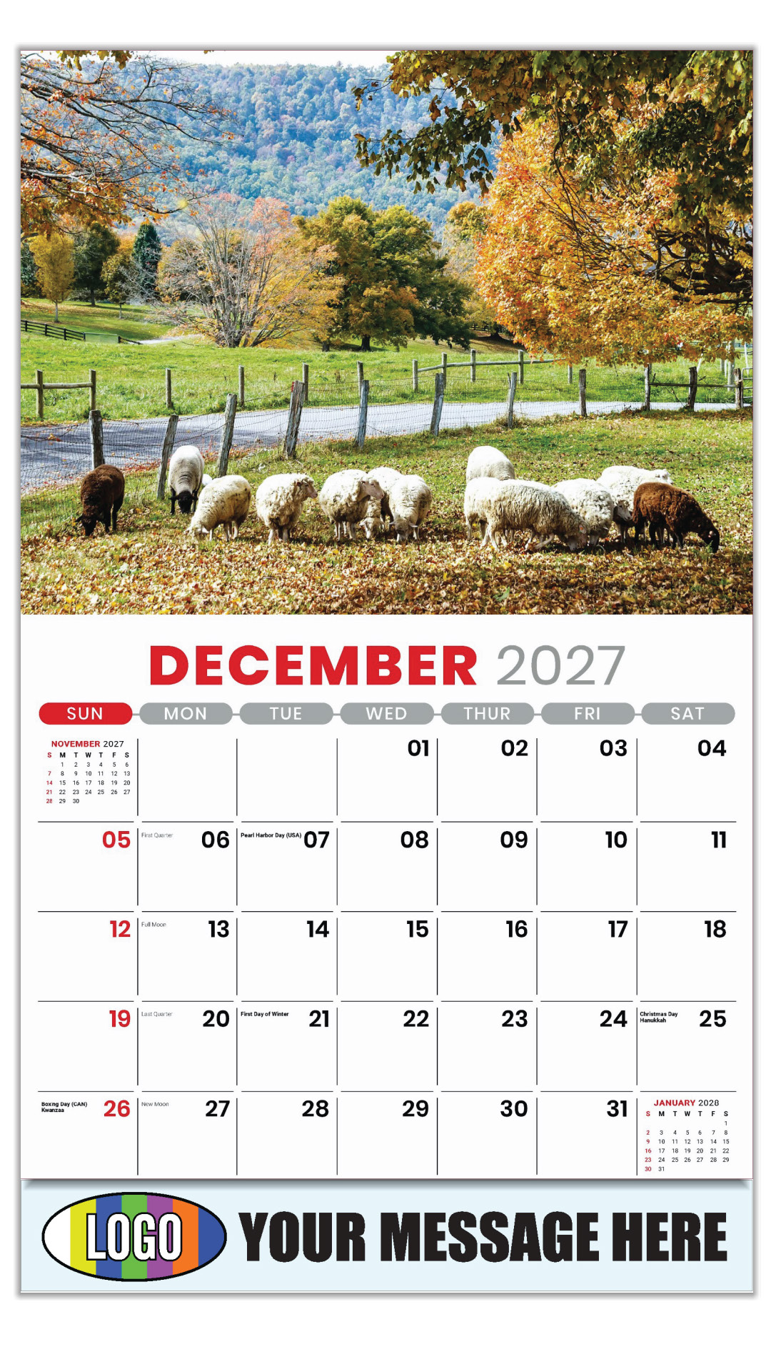 2027 Country Spirit Business Promotional Calendar