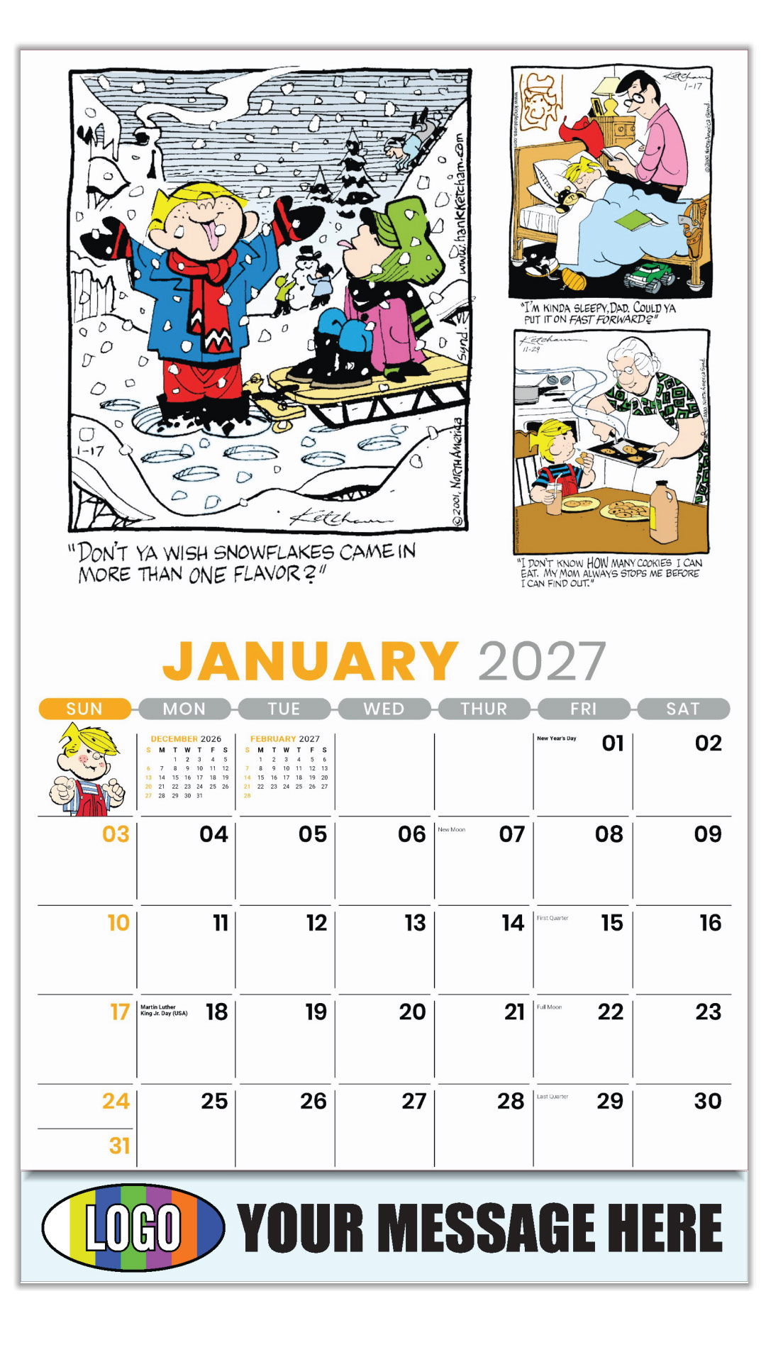 2027 Dennis the Menace Business Promotional Calendar