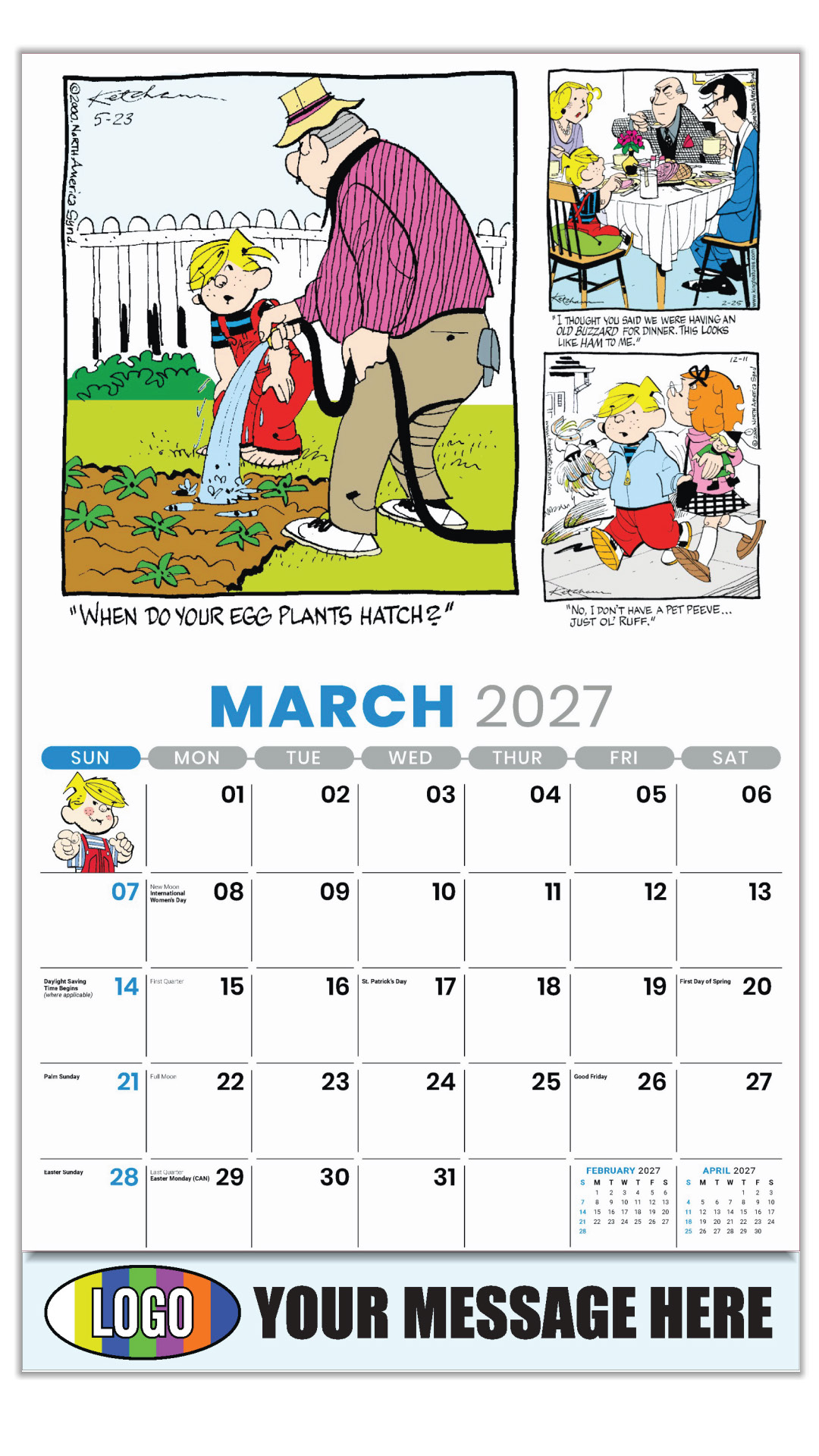 2027 Dennis the Menace Business Promotional Calendar