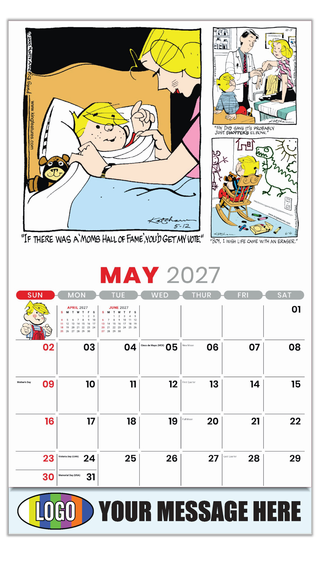2027 Dennis the Menace Business Promotional Calendar