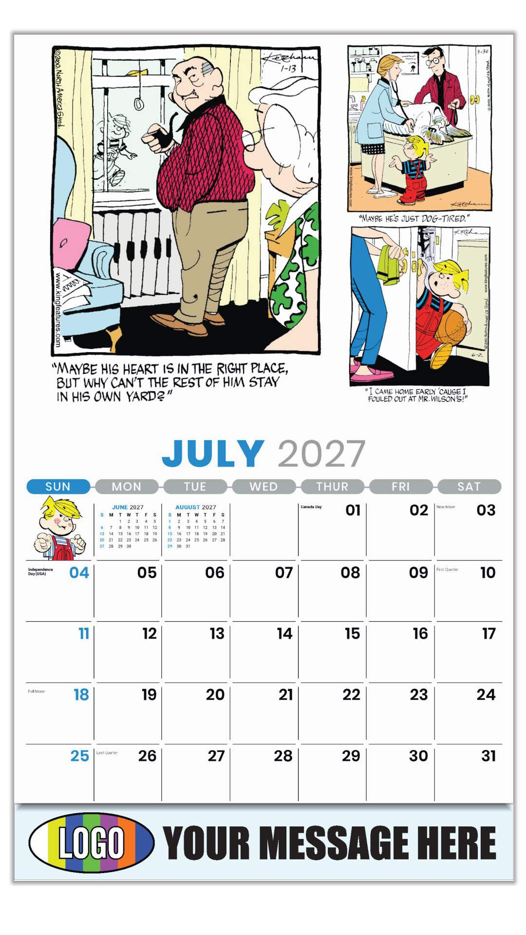 2027 Dennis the Menace Business Promotional Calendar