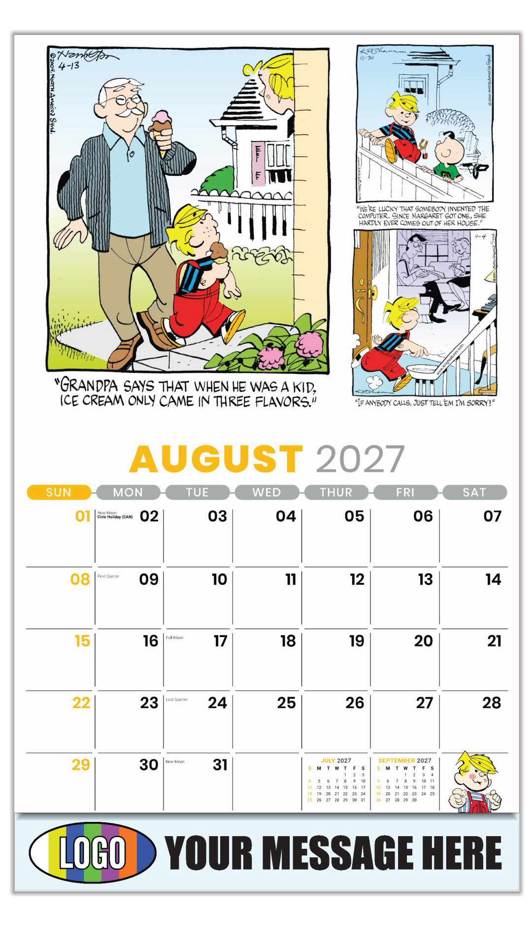 2027 Dennis the Menace Business Promotional Calendar