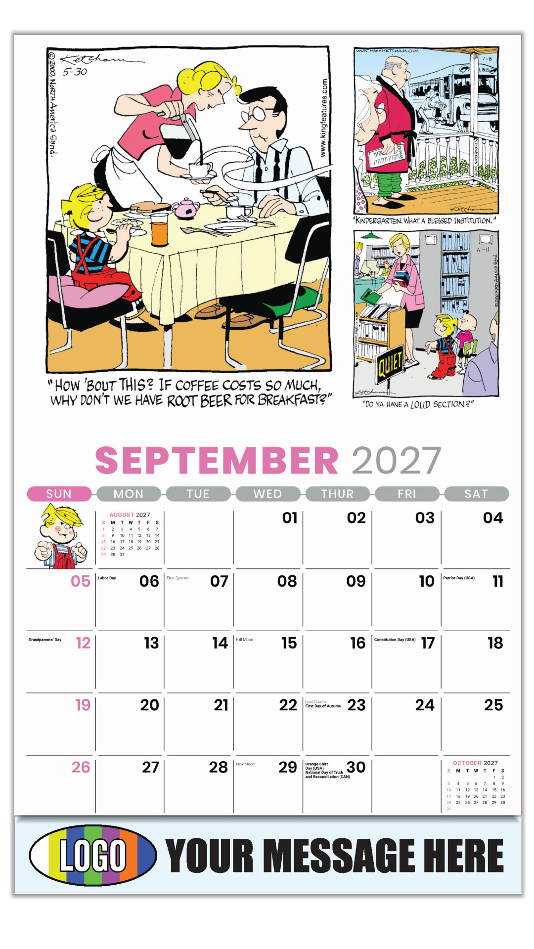 2027 Dennis the Menace Business Promotional Calendar