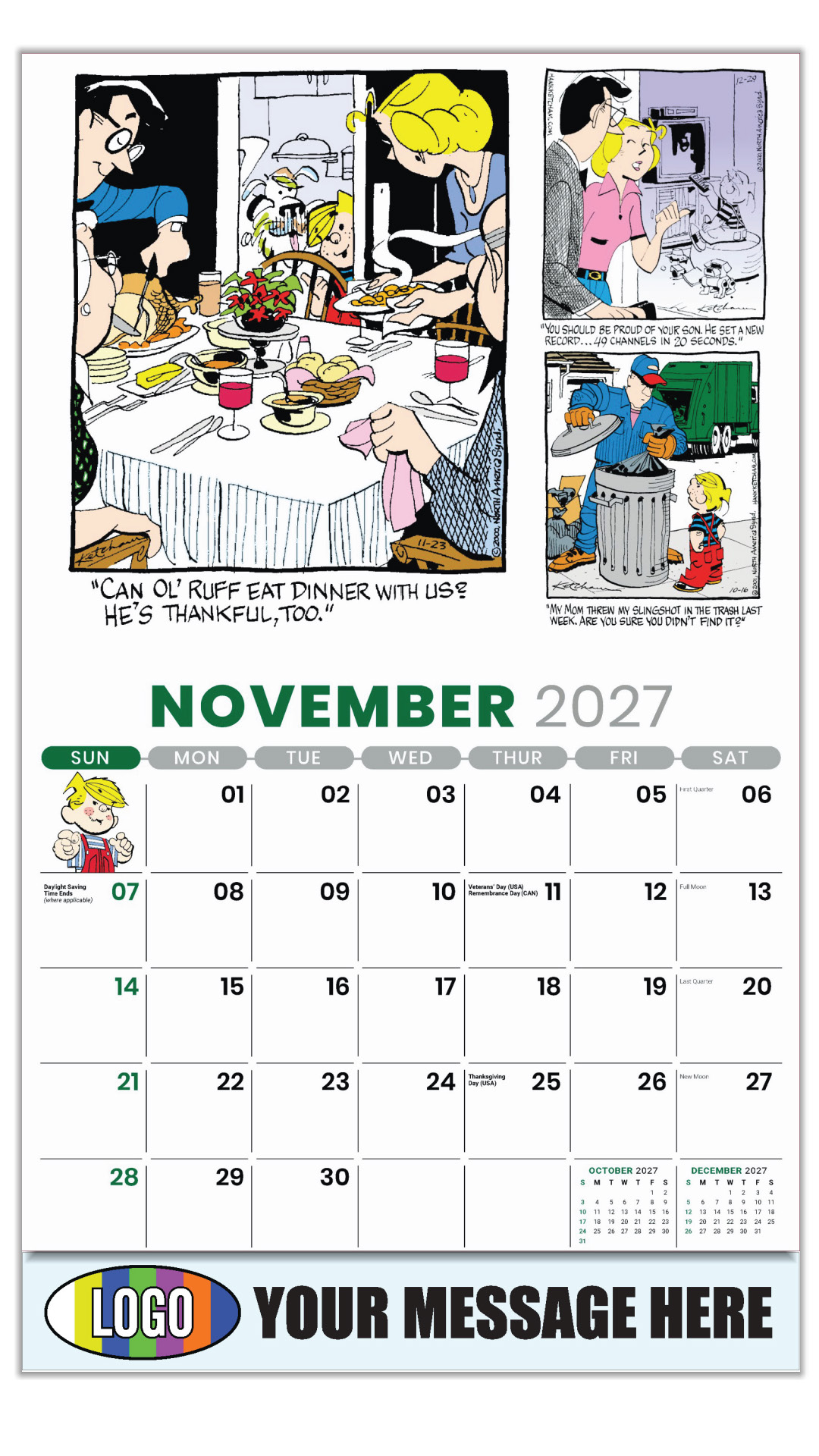 2027 Dennis the Menace Business Promotional Calendar