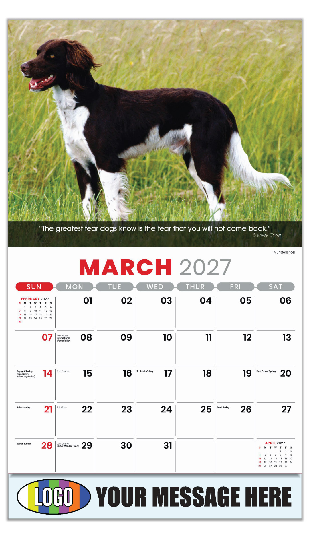 2027 Dogs Business Promotional Calendar
