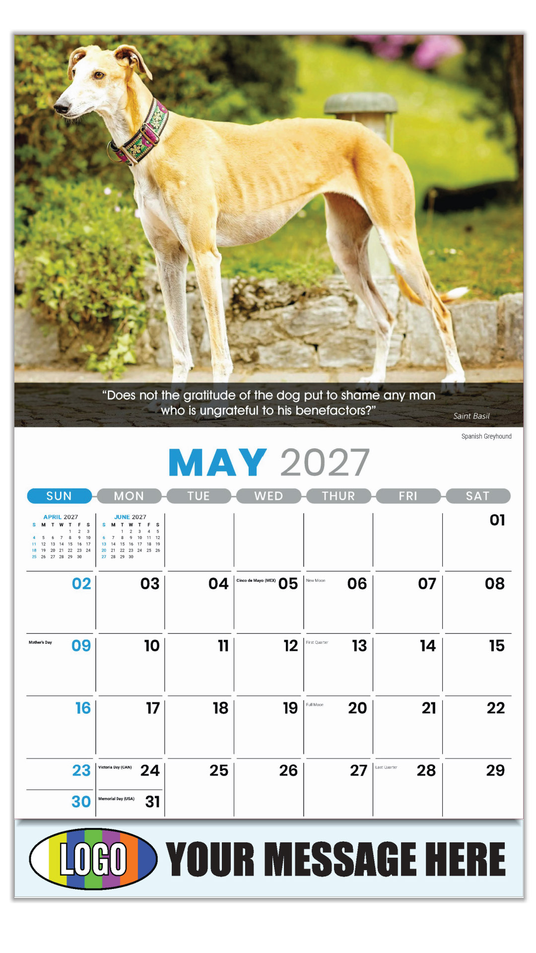 2027 Dogs Business Promotional Calendar