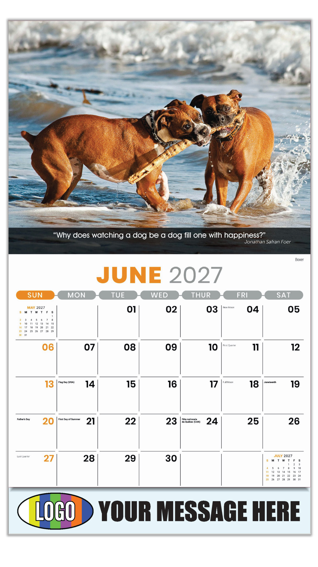 2027 Dogs Business Promotional Calendar