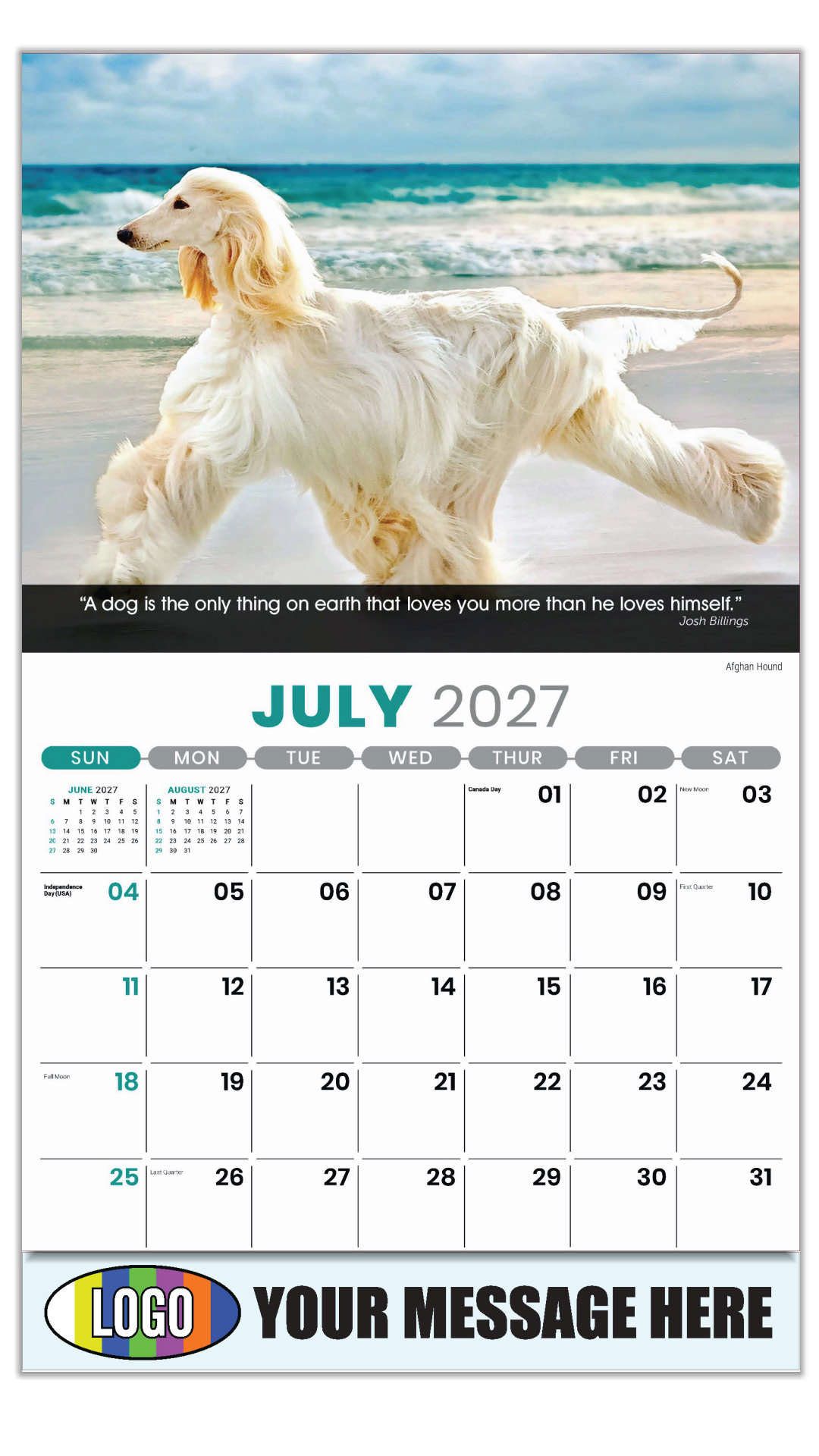 2027 Dogs Business Promotional Calendar