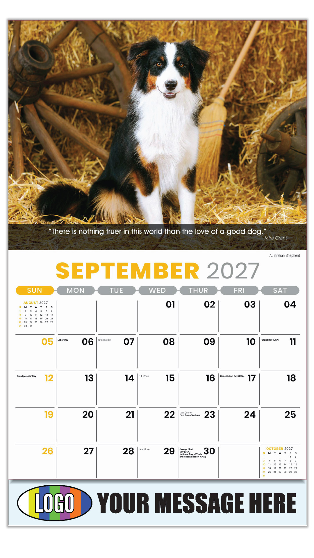 2027 Dogs Business Promotional Calendar