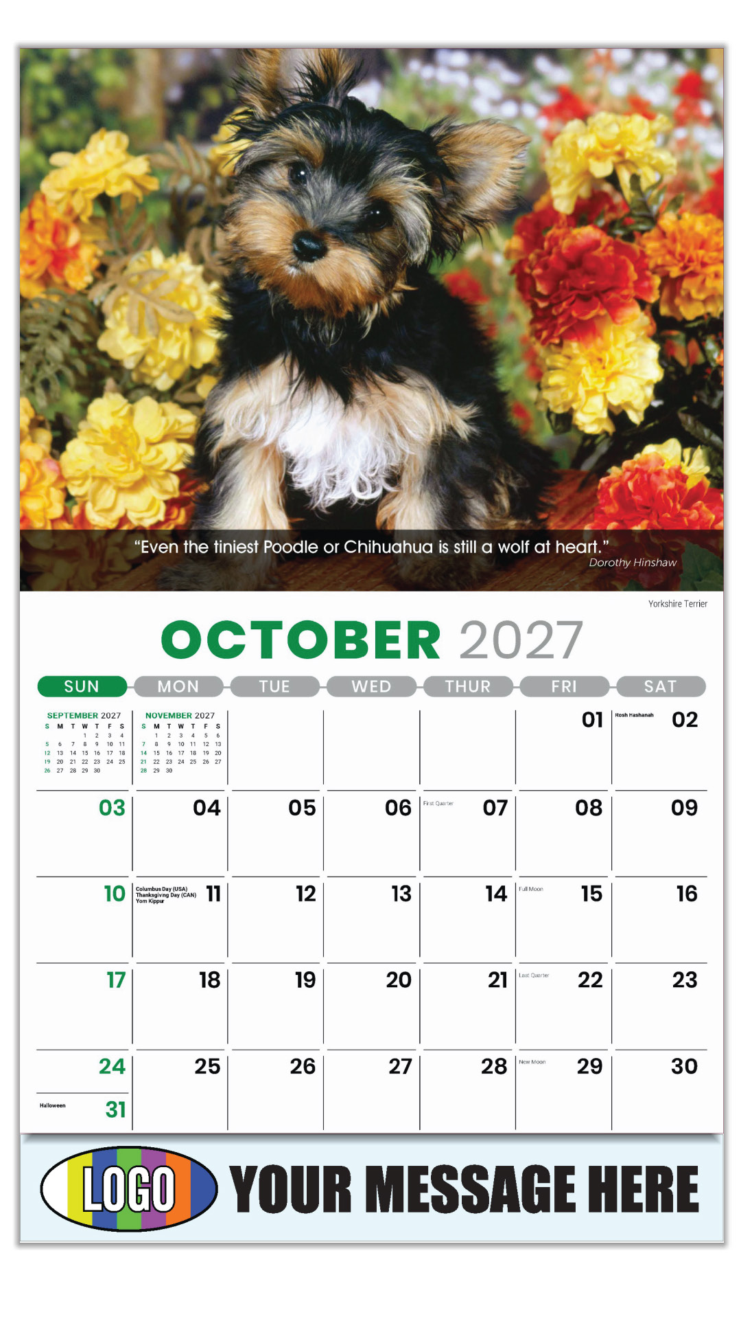 2027 Dogs Business Promotional Calendar