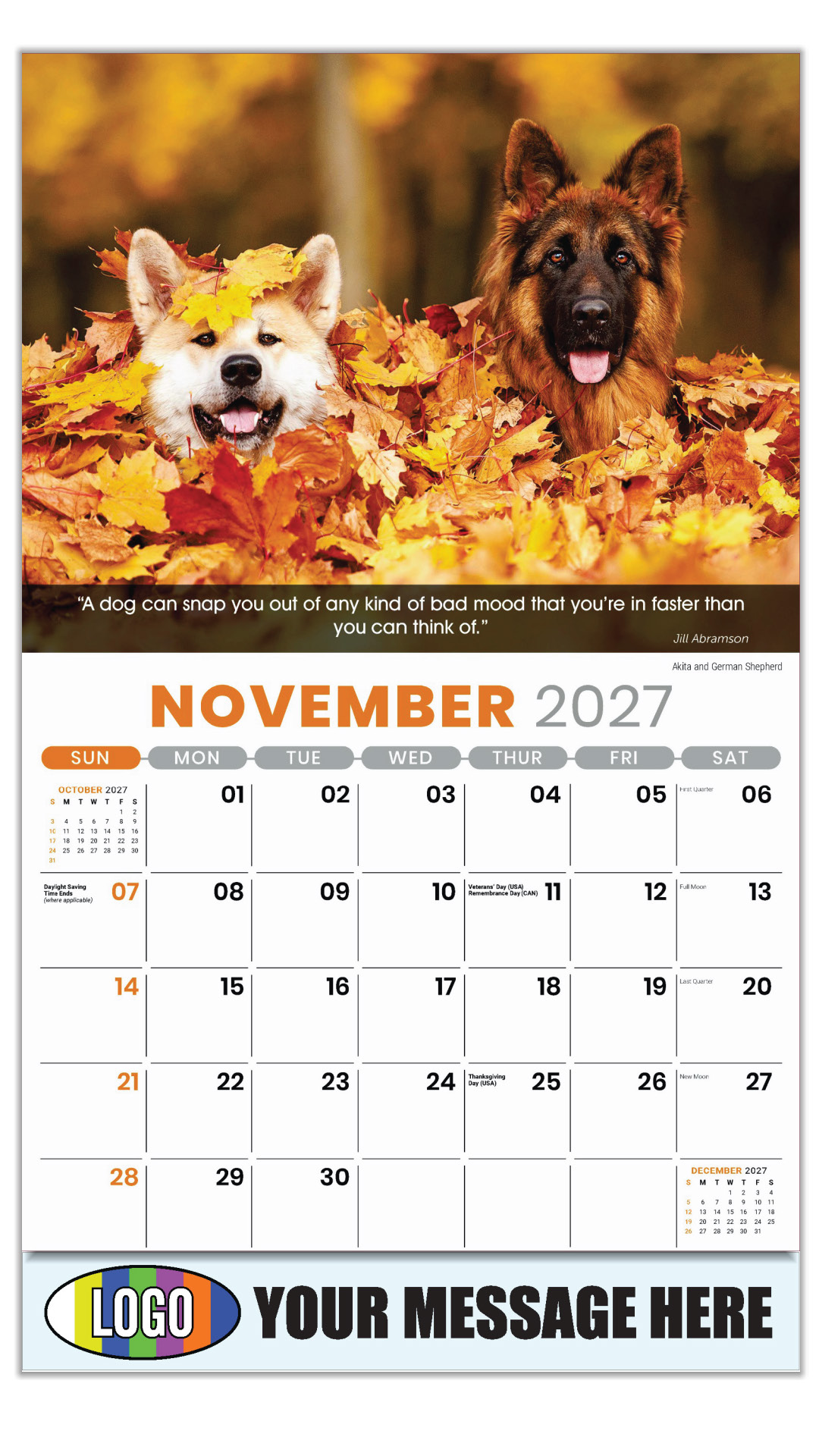 2027 Dogs Business Promotional Calendar