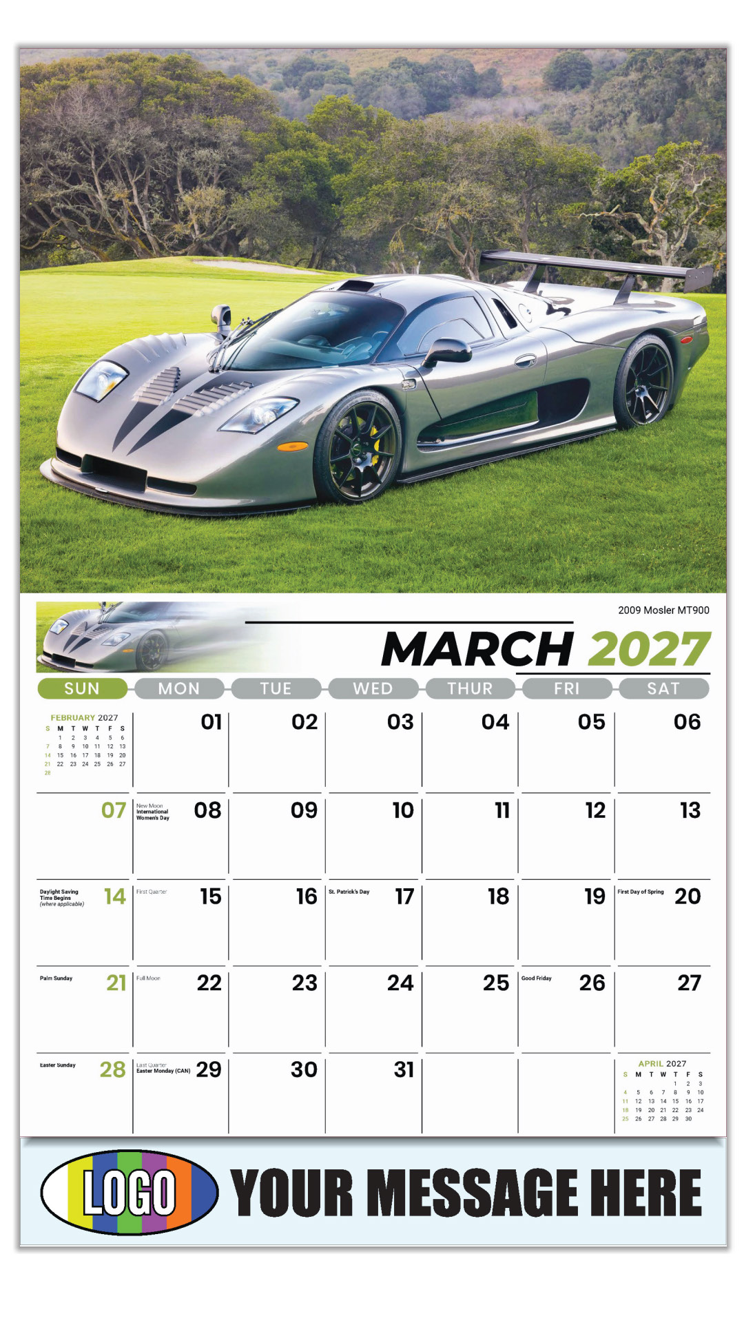2027 Exotic Cars Business Promotional Calendar