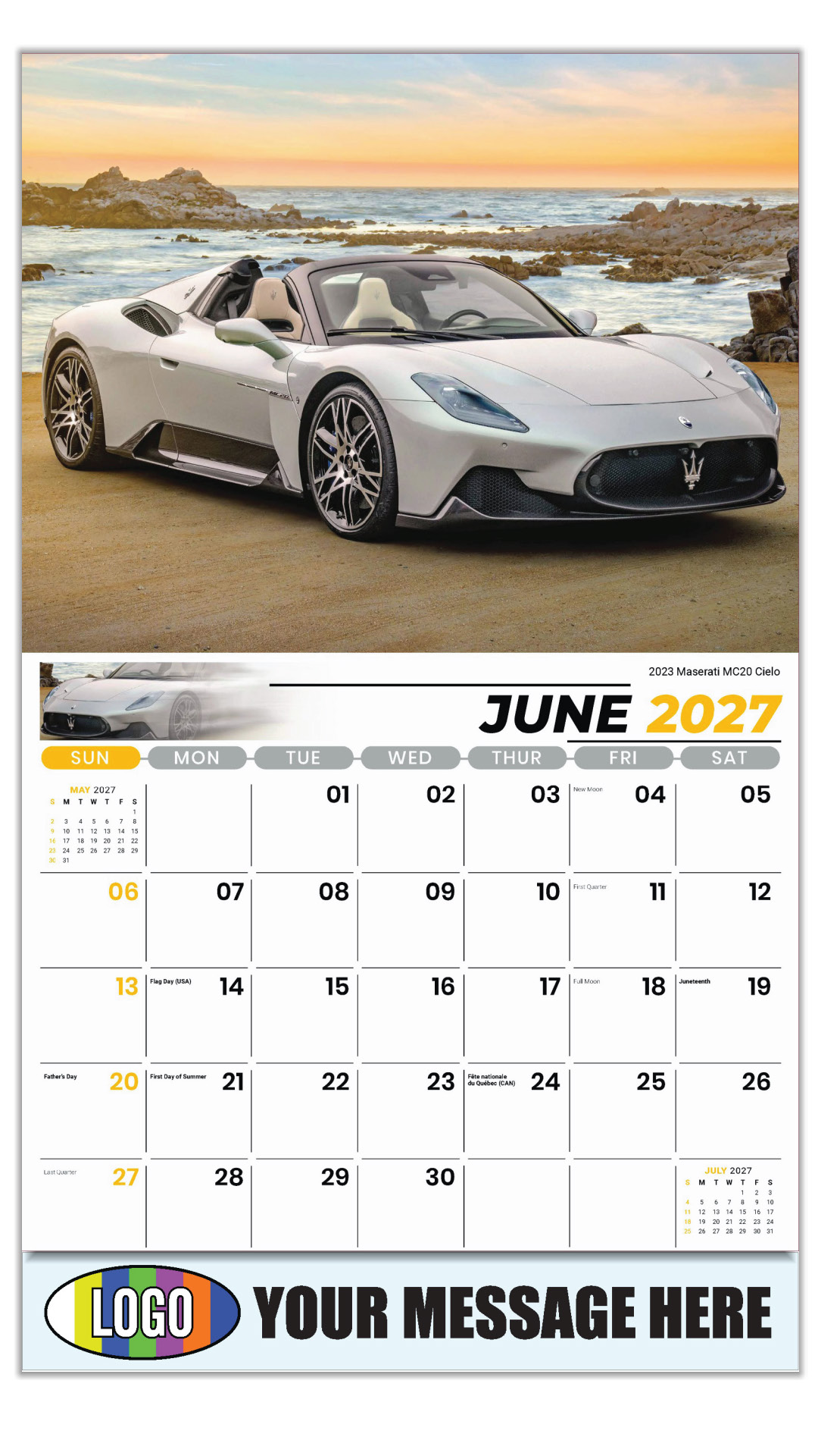 2027 Exotic Cars Business Promotional Calendar
