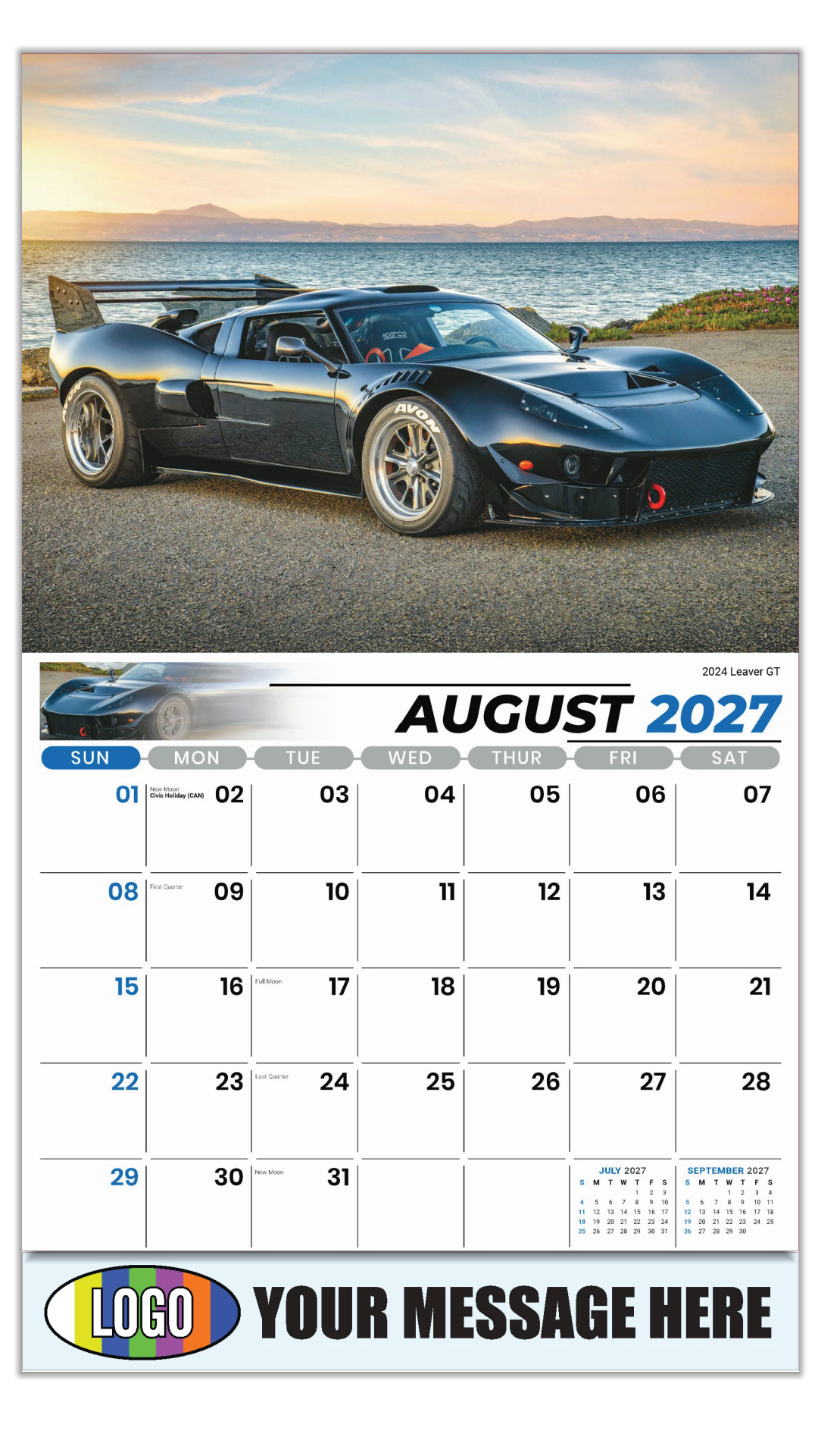 2027 Exotic Cars Business Promotional Calendar