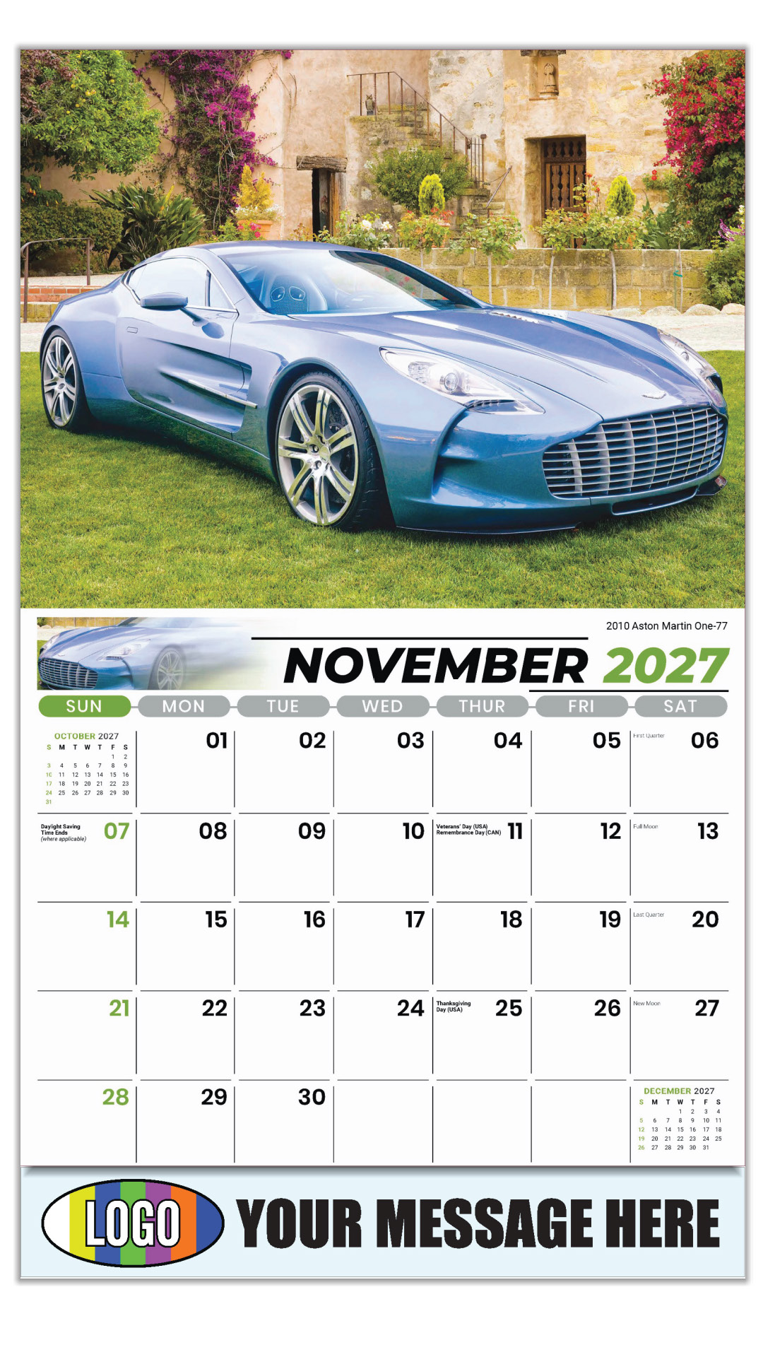 2027 Exotic Cars Business Promotional Calendar