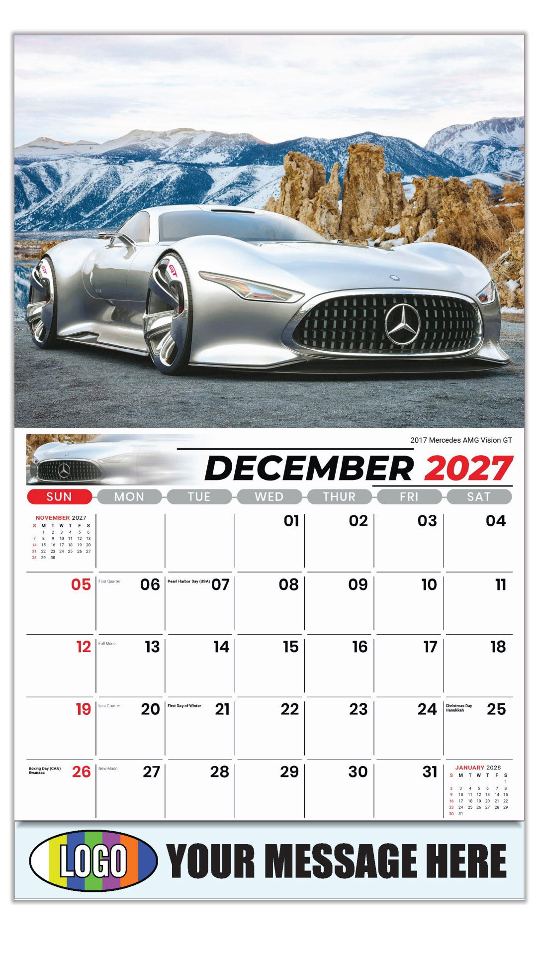 2027 Exotic Cars Business Promotional Calendar