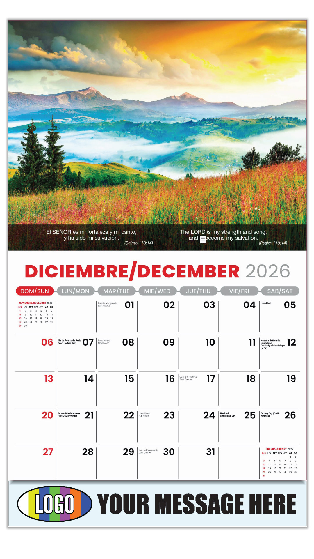 2027 Faith Passages Bilingual Business Promotional Calendar