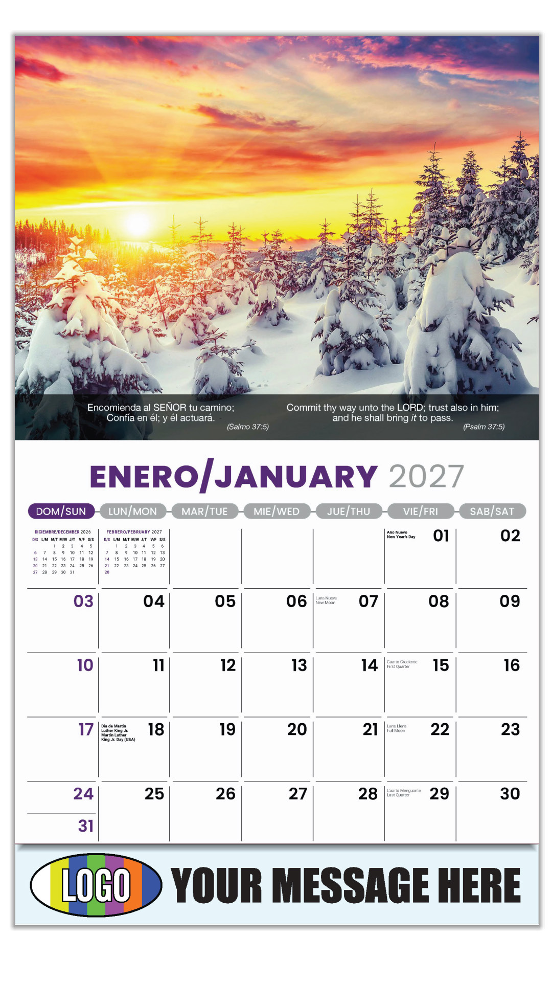 2027 Faith Passages Bilingual Business Promotional Calendar