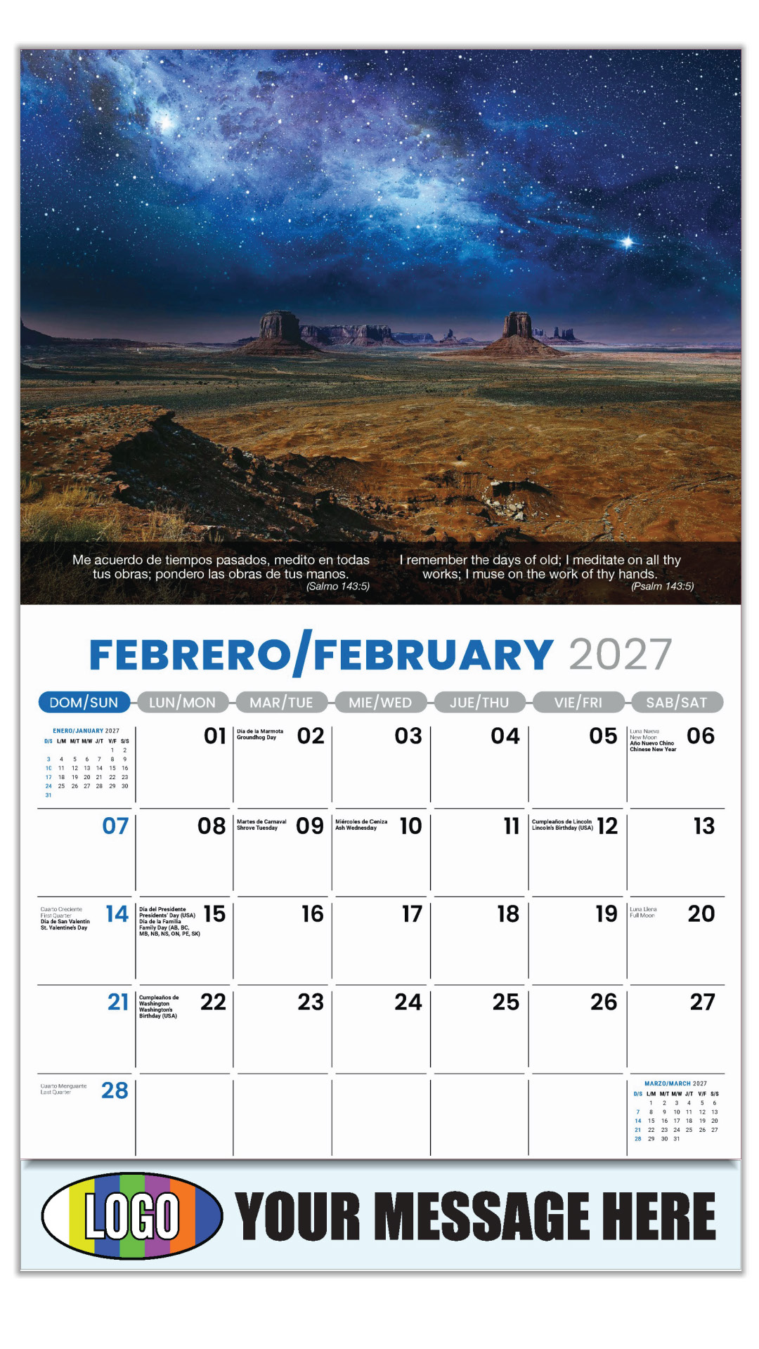 2027 Faith Passages Bilingual Business Promotional Calendar