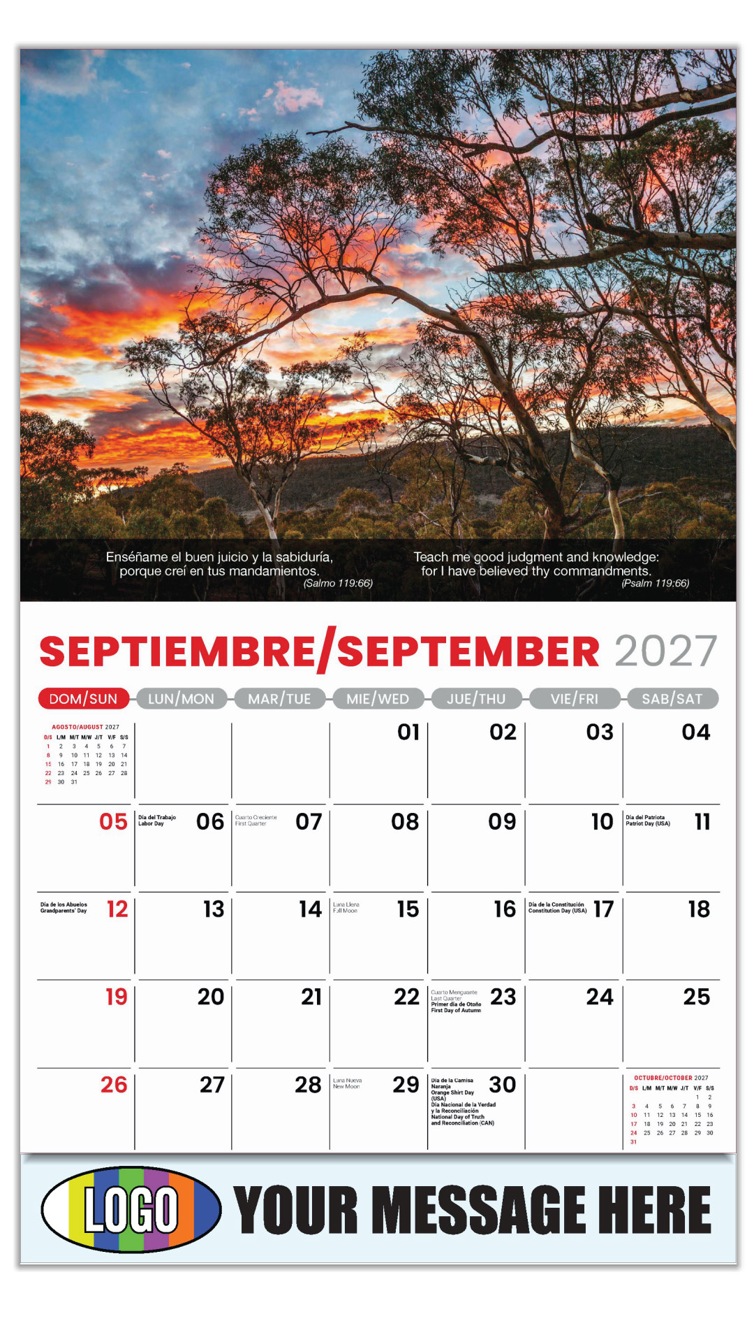 2027 Faith Passages Bilingual Business Promotional Calendar
