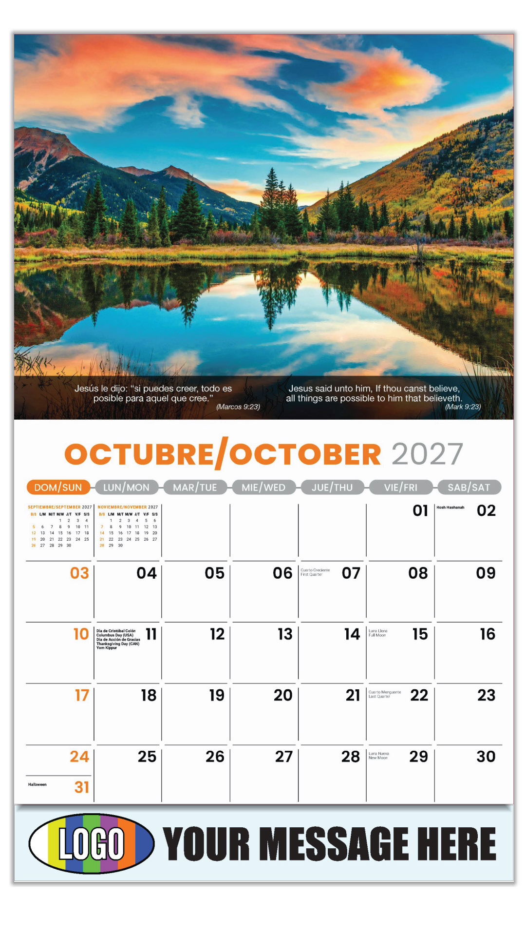 2027 Faith Passages Bilingual Business Promotional Calendar