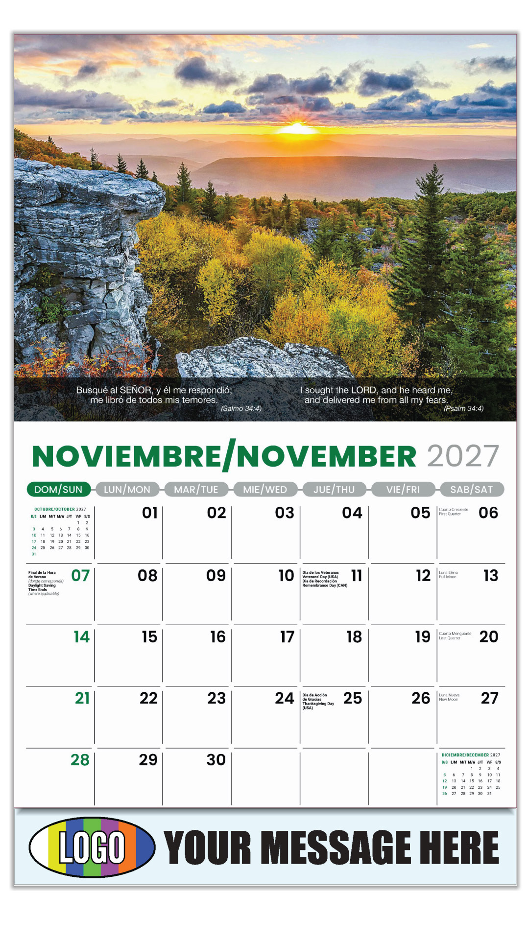2027 Faith Passages Bilingual Business Promotional Calendar
