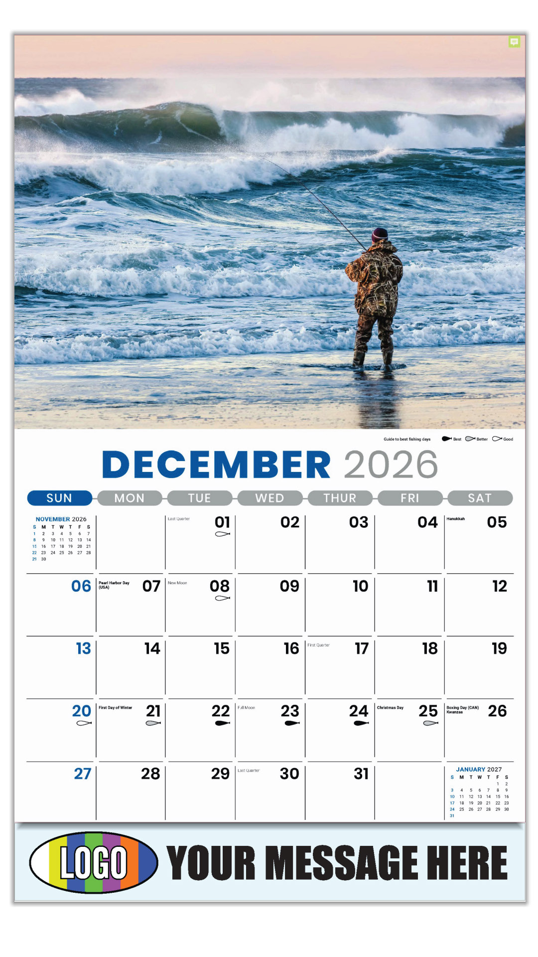 2027 Fishing and Hunting Business Promotional Calendar