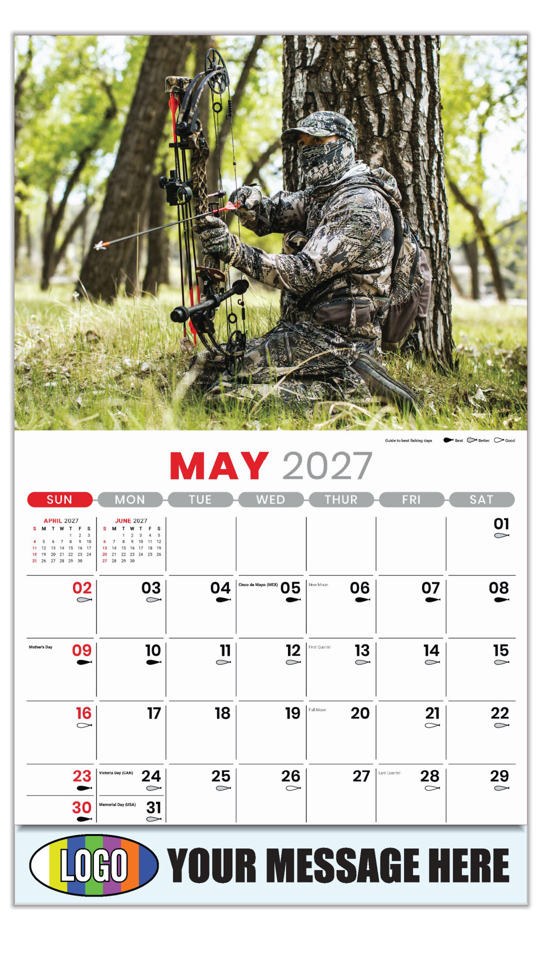 2027 Fishing and Hunting Business Promotional Calendar